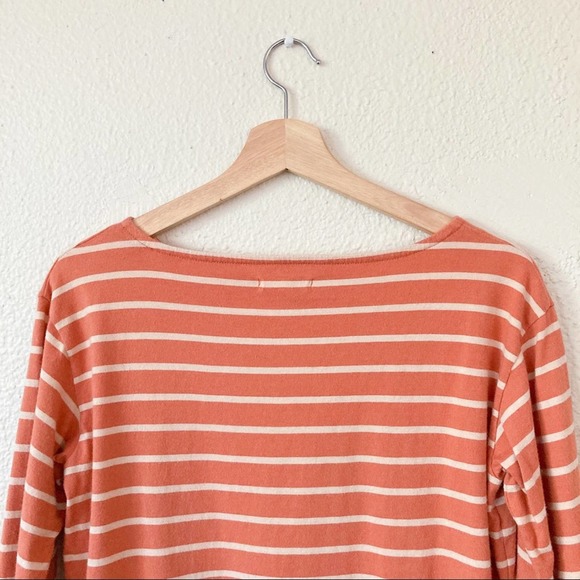 Madewell Striped Boatneck Size Top X Small Coral - Picture 6 of 13